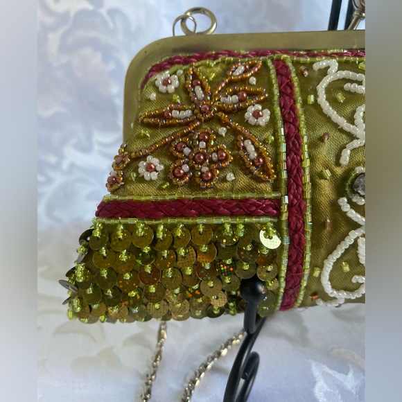 Vintage 80s Beaded Boho Crossbody Purse, Great Condition - Picture 3 of 8